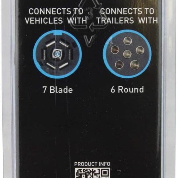 Hopkins Towing Solutions 7-Blade RV Round to 6-Pole Trailer Wiring Adapter 47555 - Picture 2 of 7